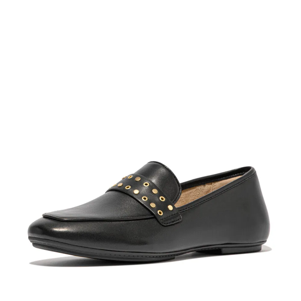 รองเท้าโลฟเฟอร์ ผู้หญิง รุ่น DELICATO STUD-AND-EYELET SOFT LEATHER LOAFERS