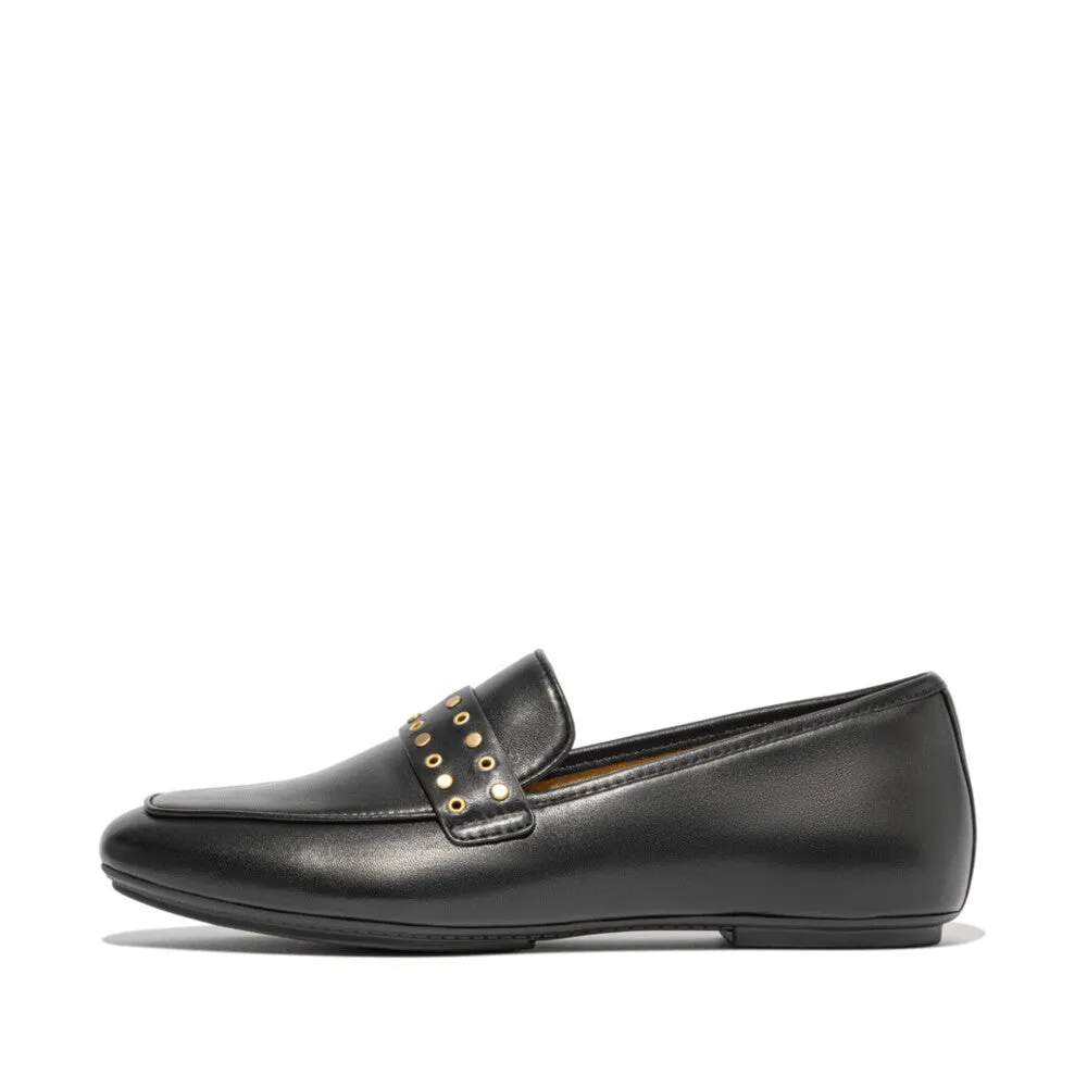 รองเท้าโลฟเฟอร์ ผู้หญิง รุ่น DELICATO STUD-AND-EYELET SOFT LEATHER LOAFERS