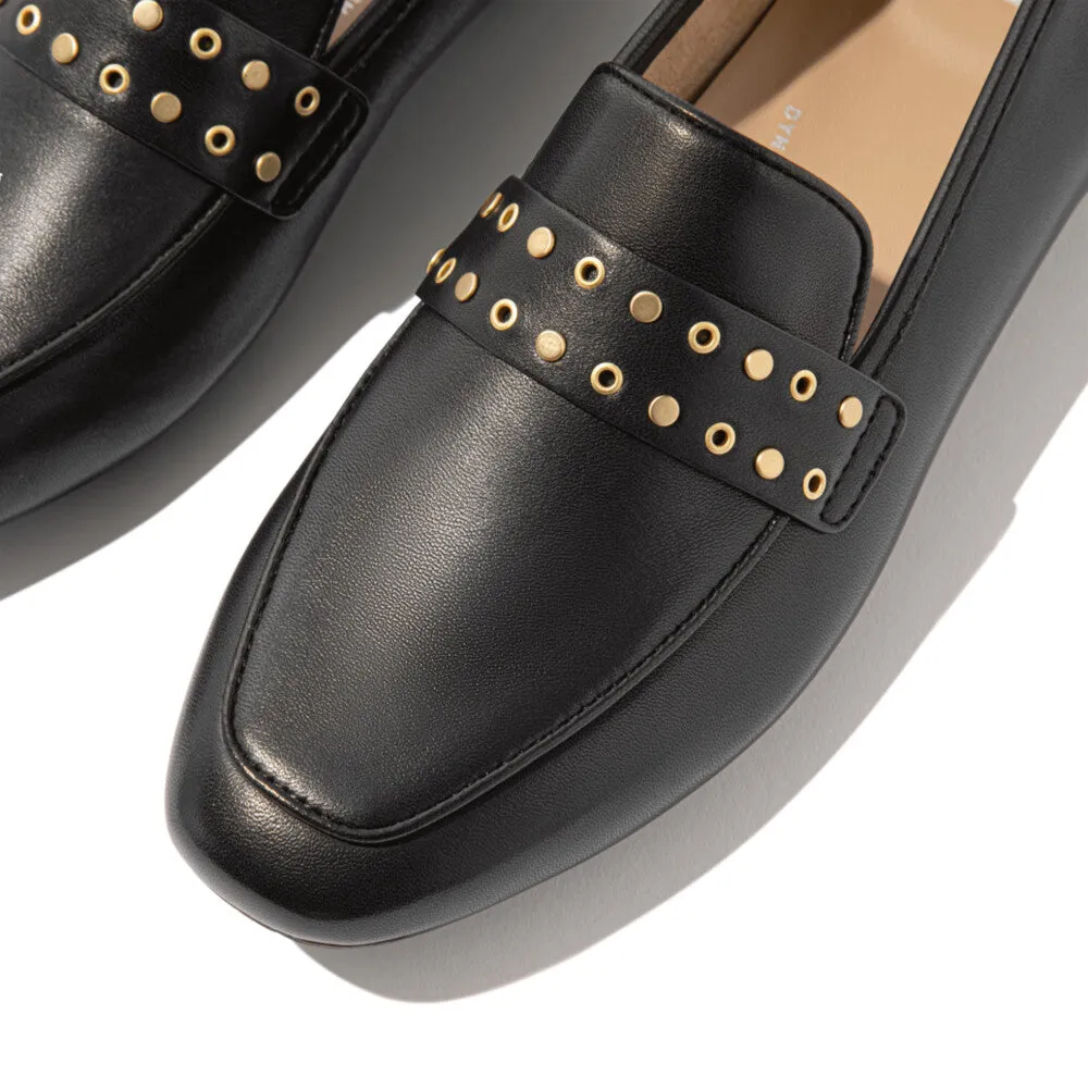 รองเท้าโลฟเฟอร์ ผู้หญิง รุ่น DELICATO STUD-AND-EYELET SOFT LEATHER LOAFERS
