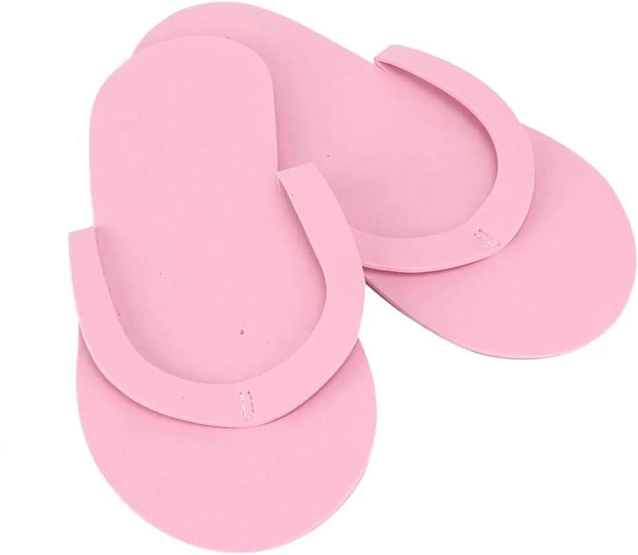 12 Pairs Disposable Pedicure Slippers, Disposable Foam Flip Flops, Portable Slippers for Hotel Travel Spa Shower (order with picture)