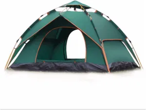 2-in-1 Family Automatic 3-4 Person Pop Up Tent Portable Folding Outdoor Quick-Opening Beach Tents for Camping/Beach/Hiking/Backpacking Mountaineering/Fishing Outdoor Activities