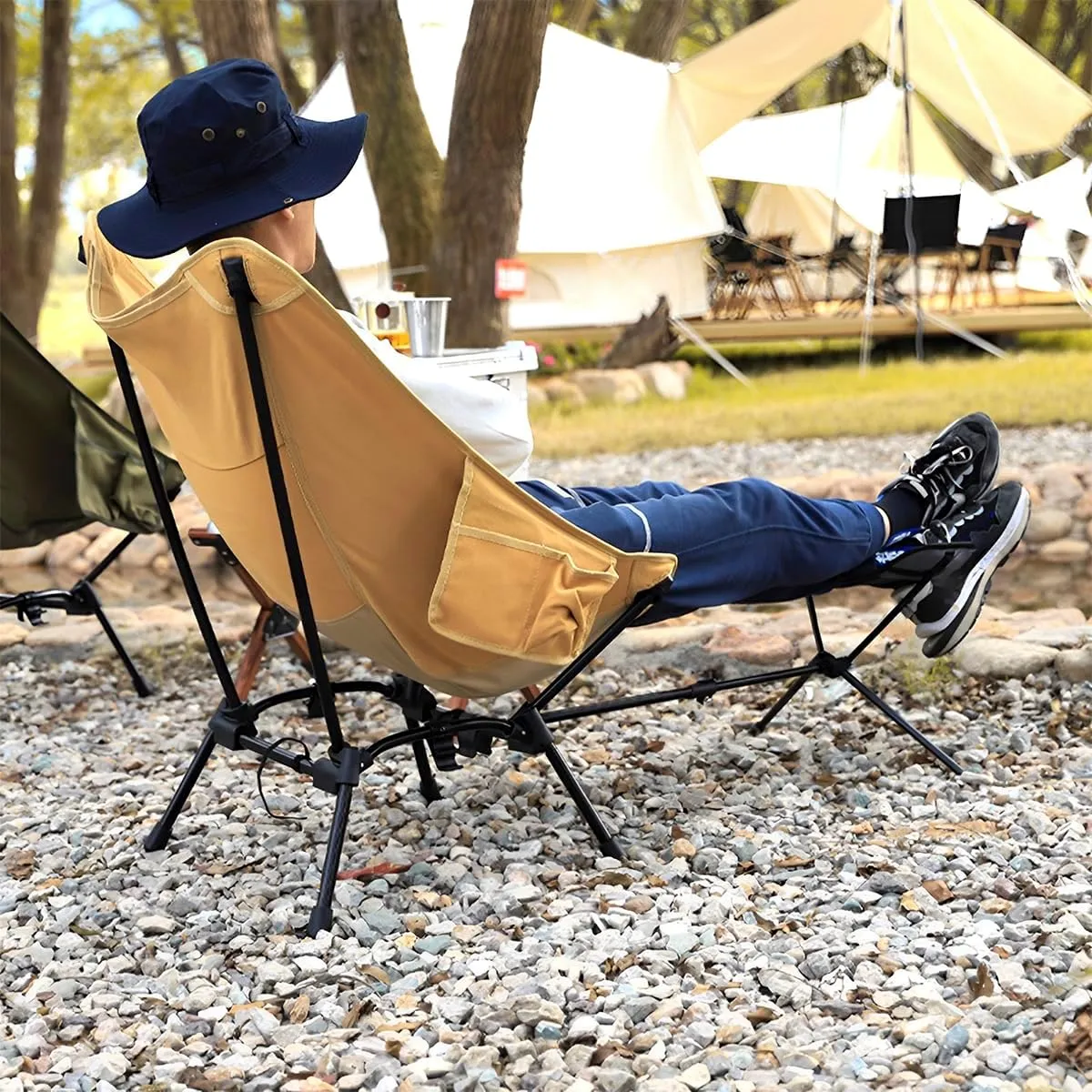 2 Pack Camping Chair Foot Rest, Folding Attachable Footrest Leg Rest Camping Chair, Universal Portable Folding Chair Ottoman, Outdoor Recliner Lazy Retractable Footstool Leg Rest (Gray 2 Pack)