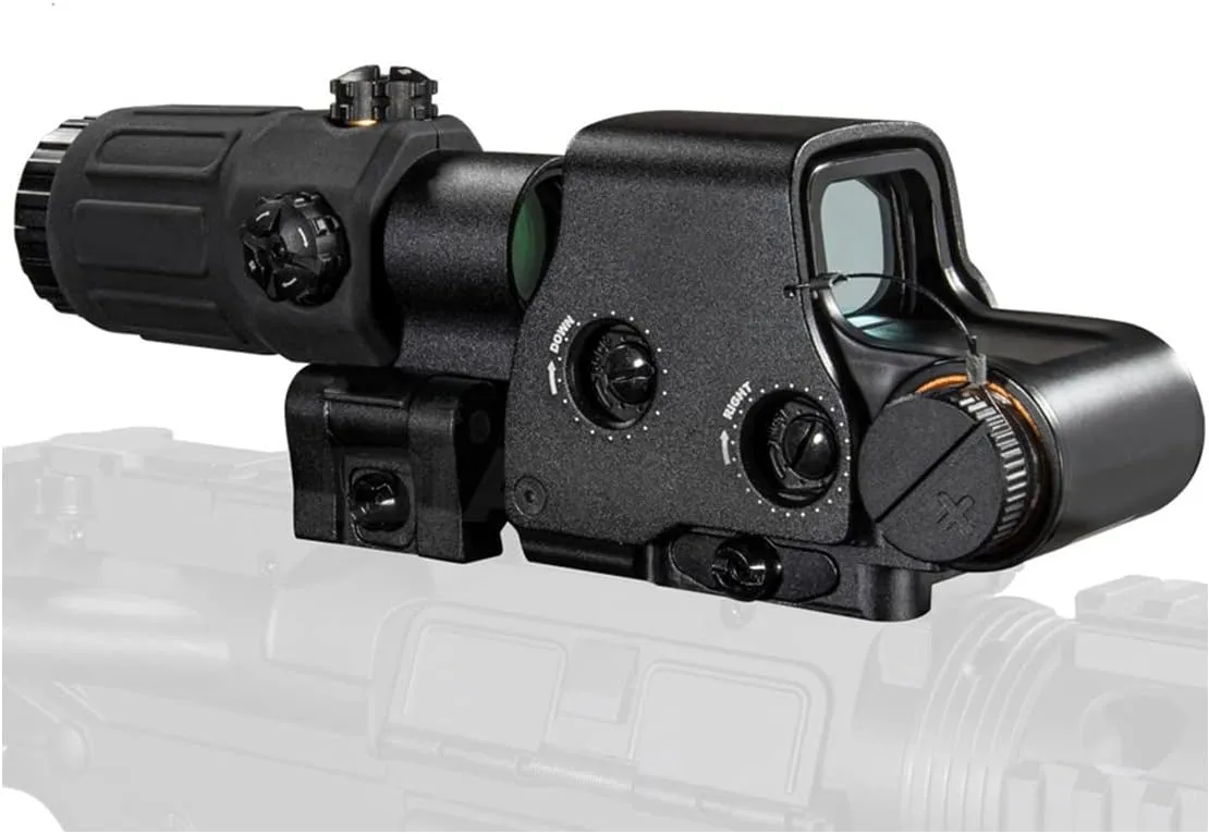 558 Green Red Dot Reflex Sight   G33 3X Magnifying Glass Combo, Optical Holographic Hybrid Sight with G33 Magnifier, Quick Release Rollover Multiplier