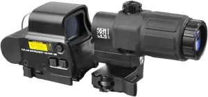 558 Green Red Dot Reflex Sight   G33 3X Magnifying Glass Combo, Optical Holographic Hybrid Sight with G33 Magnifier, Quick Release Rollover Multiplier