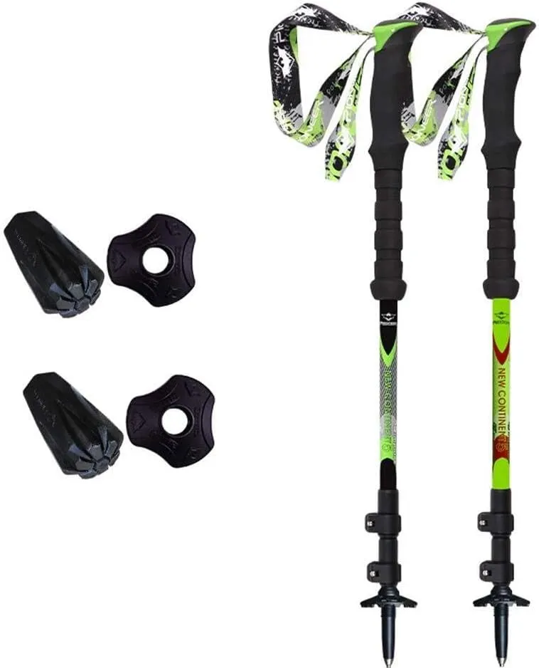 99% Carbon Fiber Trekking Poles - Strong Lightweight Adjustable Walking Sticks, with Tungsten Tips for Hiking, Camping