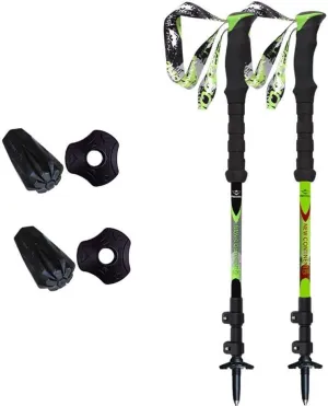 99% Carbon Fiber Trekking Poles - Strong Lightweight Adjustable Walking Sticks, with Tungsten Tips for Hiking, Camping