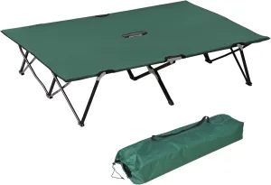 Adults 2 Person Folding Camping Cot, 50" Elevated Extra Wide Comfortree Portable Sleep Platform