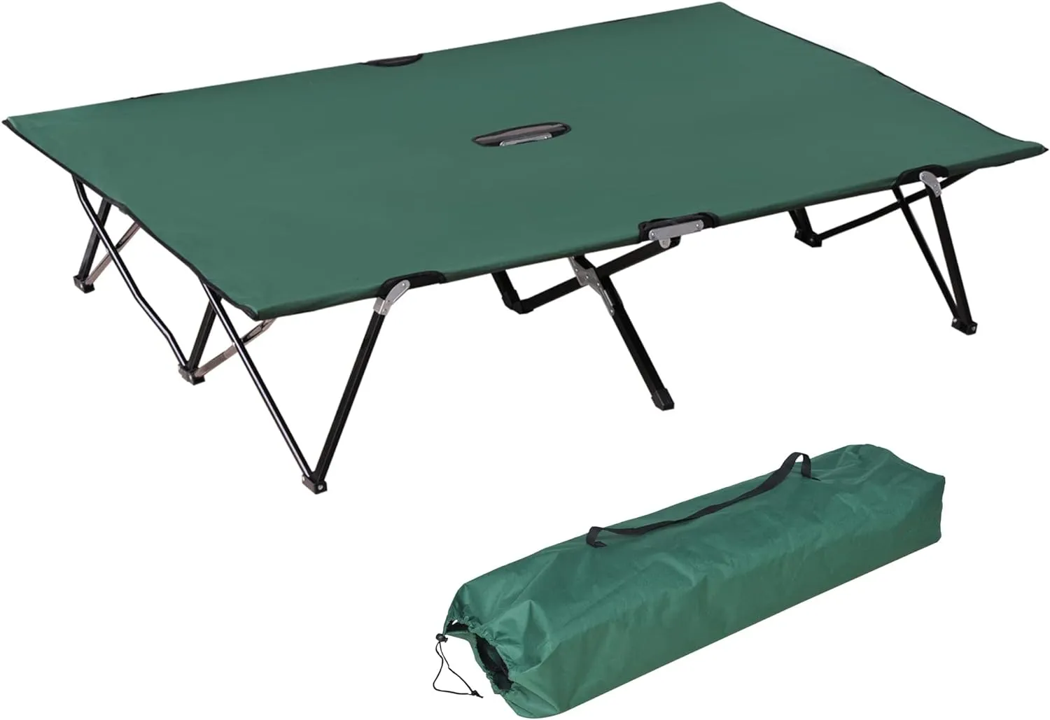 Adults 2 Person Folding Camping Cot, 50" Elevated Extra Wide Comfortree Portable Sleep Platform