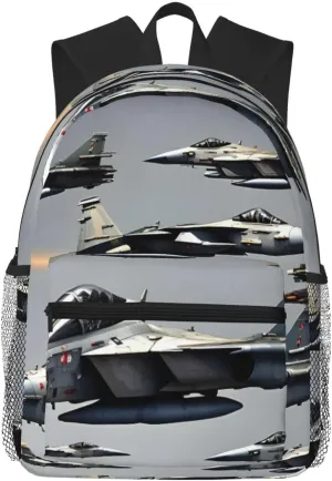 Aircraft Fighter Jets Print Lightweight And Comfortable Duffel Bag, Casual Daypack, Multipurpose Backpack