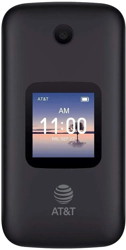 Alcatel SMARTFLIP 4052R | 4G LTE | 4GB Flip-Phone | Bluetooth, WiFi, Big Buttons | Carrier locked to AT&T. Phone is not unlocked - Volcano Black
