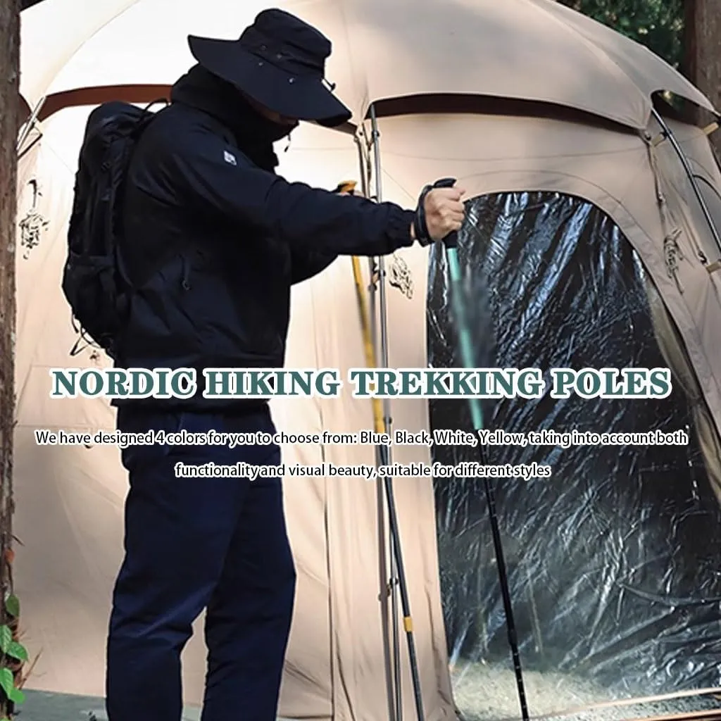 Aluminum Alloy Telescopic Trekking Pole, Outdoor Ultralight Walking Stick, with Inner Lock Design, for Men/Women/Seniors