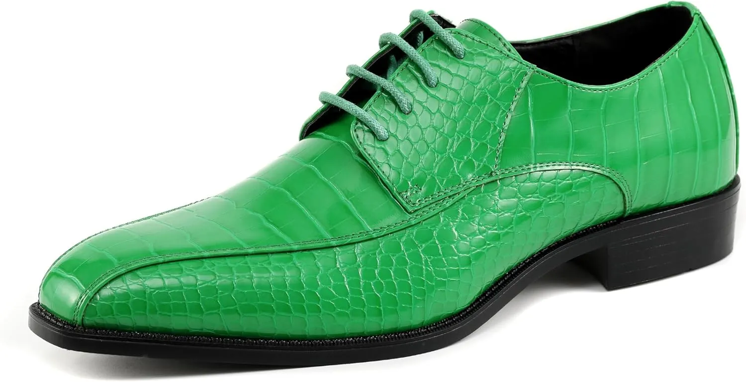 Amali Harvey Fashion Mens Dress Exotic Shoes Croco Lace up Oxford Formal Shoe for Men