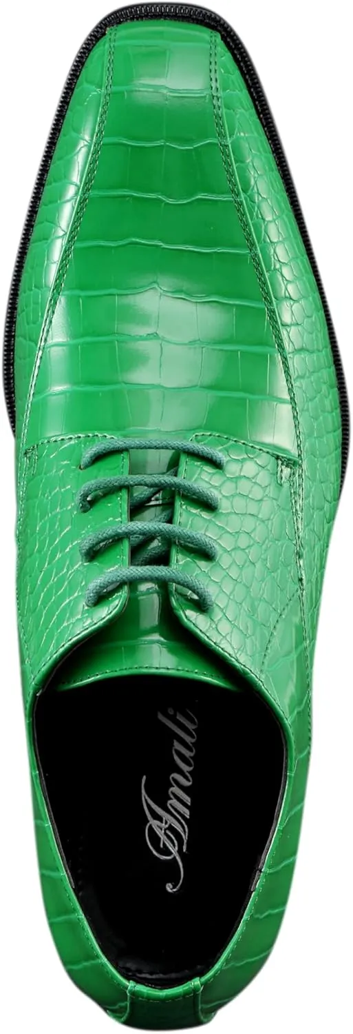 Amali Harvey Fashion Mens Dress Exotic Shoes Croco Lace up Oxford Formal Shoe for Men