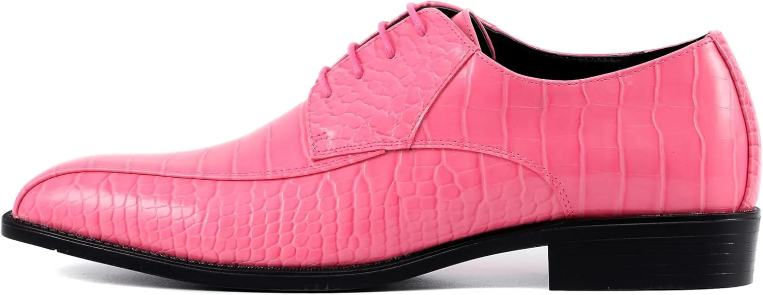 Amali Harvey Fashion Mens Dress Exotic Shoes Croco Lace up Oxford Formal Shoe for Men
