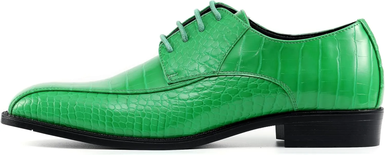 Amali Harvey Fashion Mens Dress Exotic Shoes Croco Lace up Oxford Formal Shoe for Men