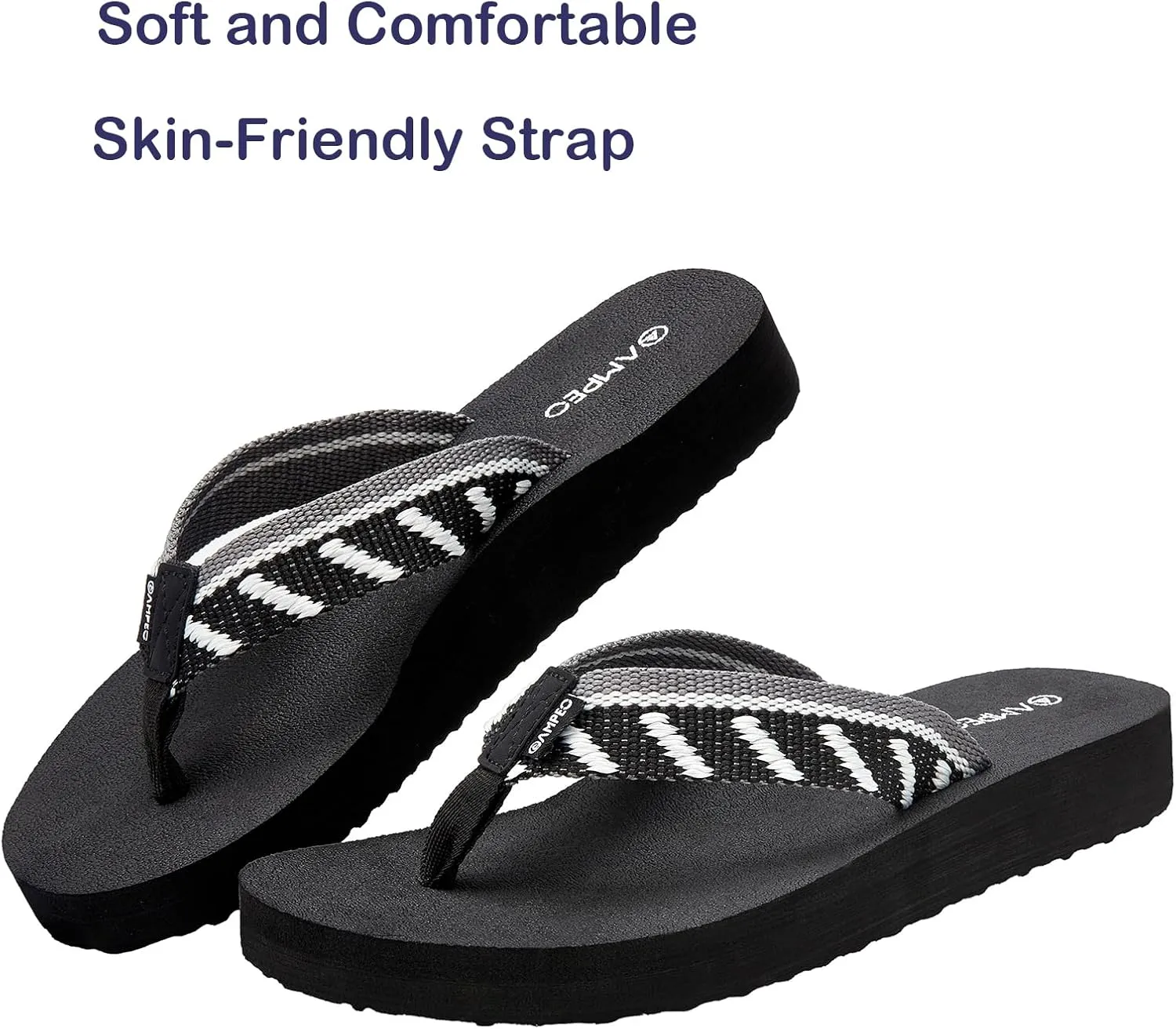 Ampeo Women's Arch Support Flip Flops Comfortable Casual Summer Beach Thong Sandals