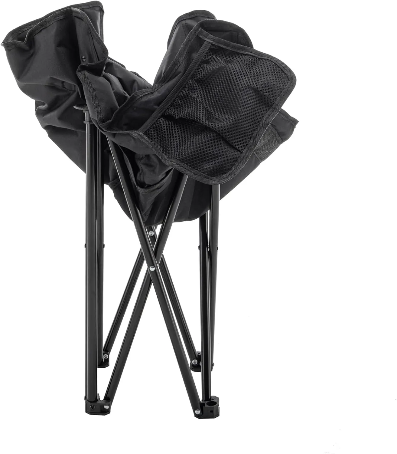 Andeworld Camping Chairs, Padded Moon Chair for Adults, Folding Camp Lawn Chairs with Storage Bag Carry Bag,Support up to 330lbs for Fishing,Camp,Picnics,Beach,Lawn,Black