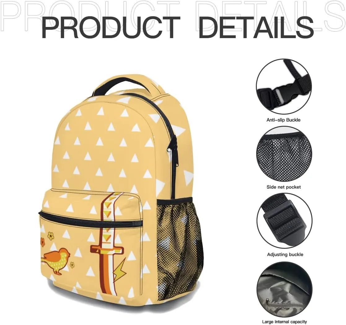 Anime Backpack 17 Inch Oxford Cloth (Yellow)