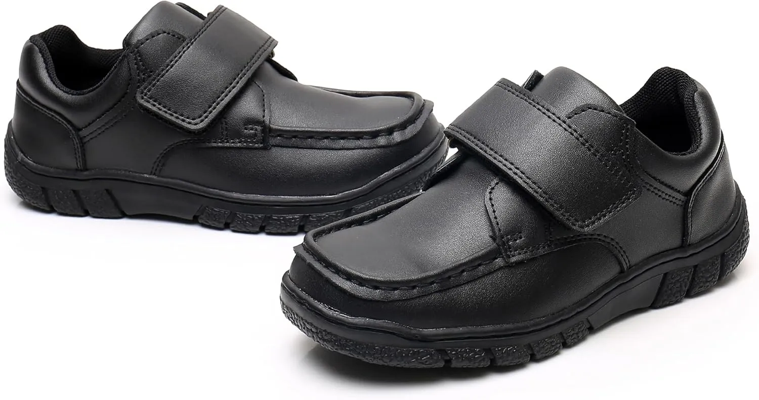 Apakowa Boys Oxford School Uniform Loafer Shoes Adjustable Strap Comfort Dress Shoes (Toddler/Little Kid/Big Kid)