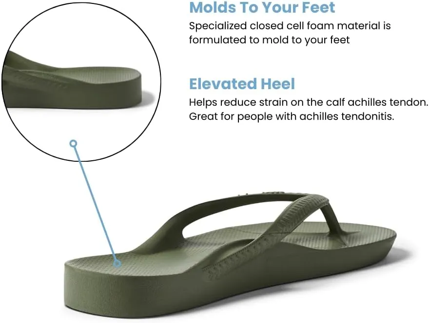 Archies Arch Support Flip Flops for Men & Women – Orthotic Sandals for Plantar Fasciitis Relief – Lightweight, Cushioning, Shock-Absorbing Thong Sandals for Walking, Foot Pain & All-Day Comfort