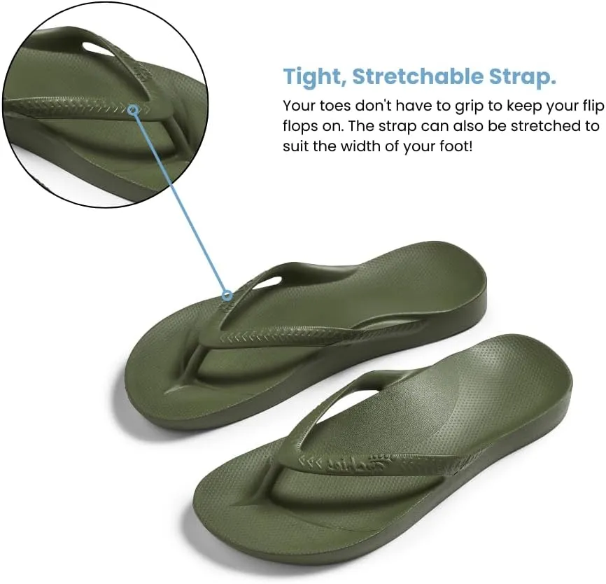 Archies Arch Support Flip Flops for Men & Women – Orthotic Sandals for Plantar Fasciitis Relief – Lightweight, Cushioning, Shock-Absorbing Thong Sandals for Walking, Foot Pain & All-Day Comfort