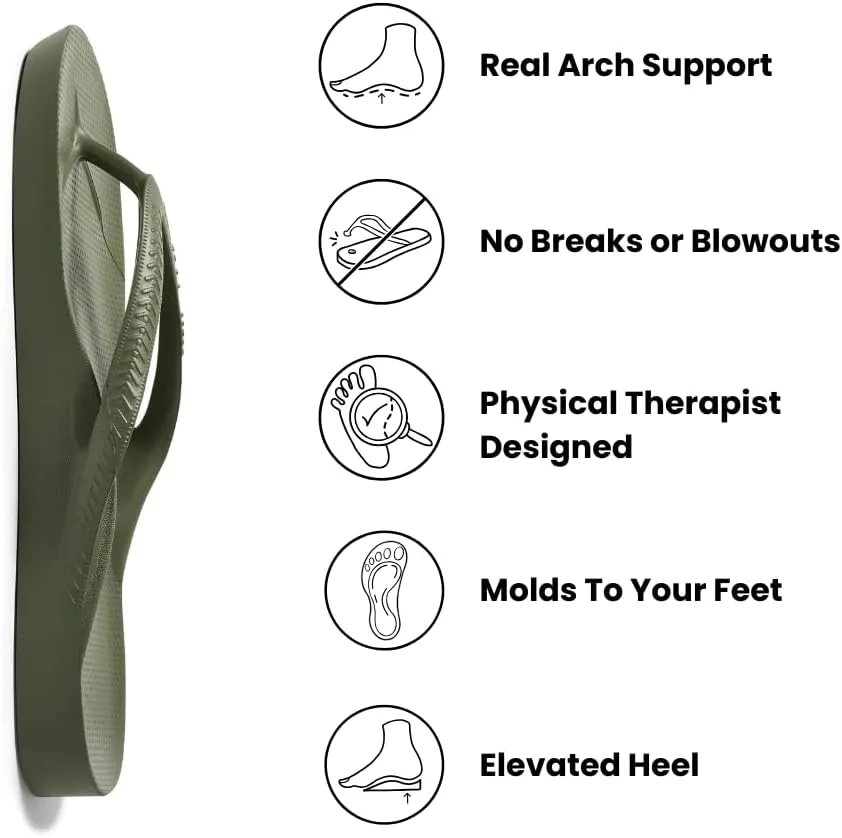 Archies Arch Support Flip Flops for Men & Women – Orthotic Sandals for Plantar Fasciitis Relief – Lightweight, Cushioning, Shock-Absorbing Thong Sandals for Walking, Foot Pain & All-Day Comfort