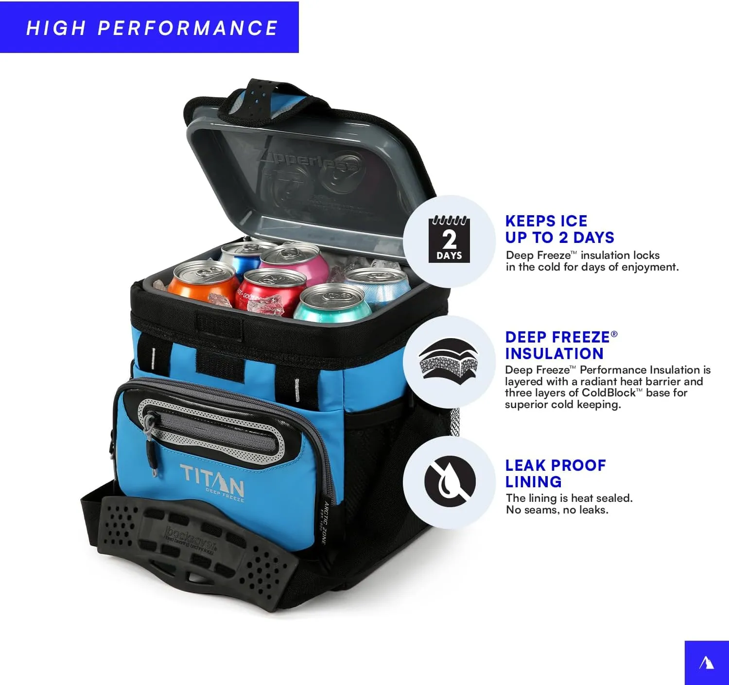 Arctic Zone Titan Deep Freeze Cooler - Zipperless Hardbody Cooler - Small & Large Capacity- Beach & Camping Cooler - Deep Freeze Insulation, HardBody Liner, and SmartShelf