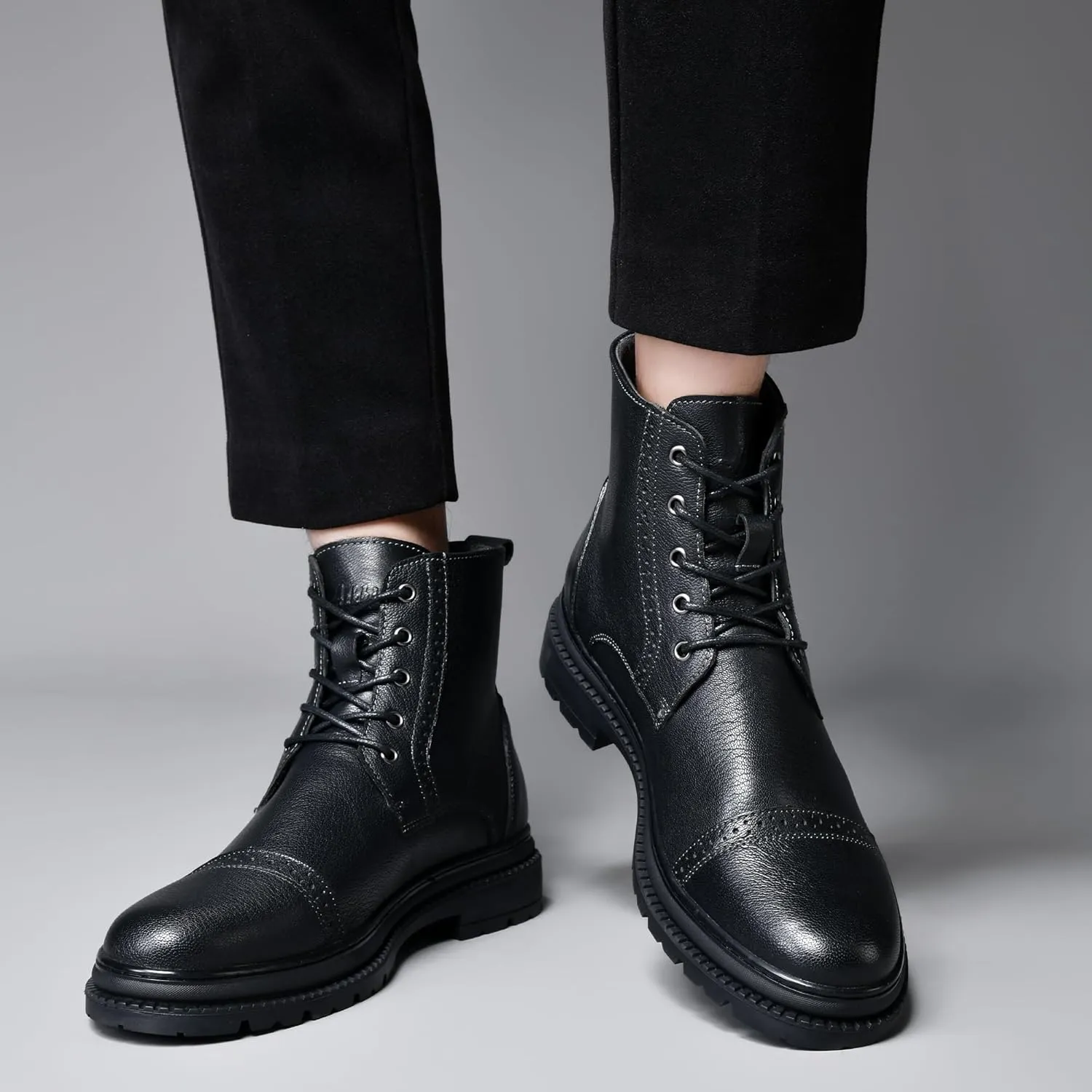 Arkbird Mens Oxford Dress Boots Fashion Casual Genuine Leather Brogue Chukka Ankle Boot for Men