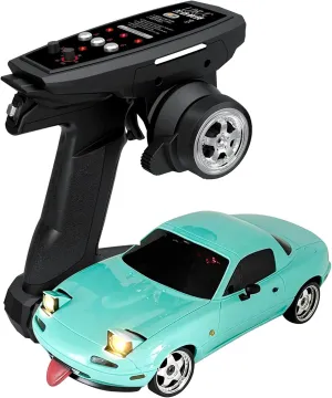 ARRIS 1/18 RC Drift Car, LD1804 Mini Mazda MX-5 Remote Control High Speed Drifting Car RTF, 2.4GHz RWD Miata RC Vehicles with Gyro LED Lights for Toy Gifts