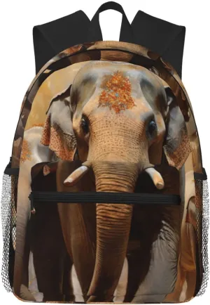 Asian Elephants Print Lightweight And Comfortable Duffel Bag, Casual Daypack, Multipurpose Backpack