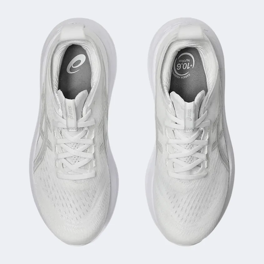 Asics Gel Nimbus 27 Women Running Shoes White/Glacier Grey