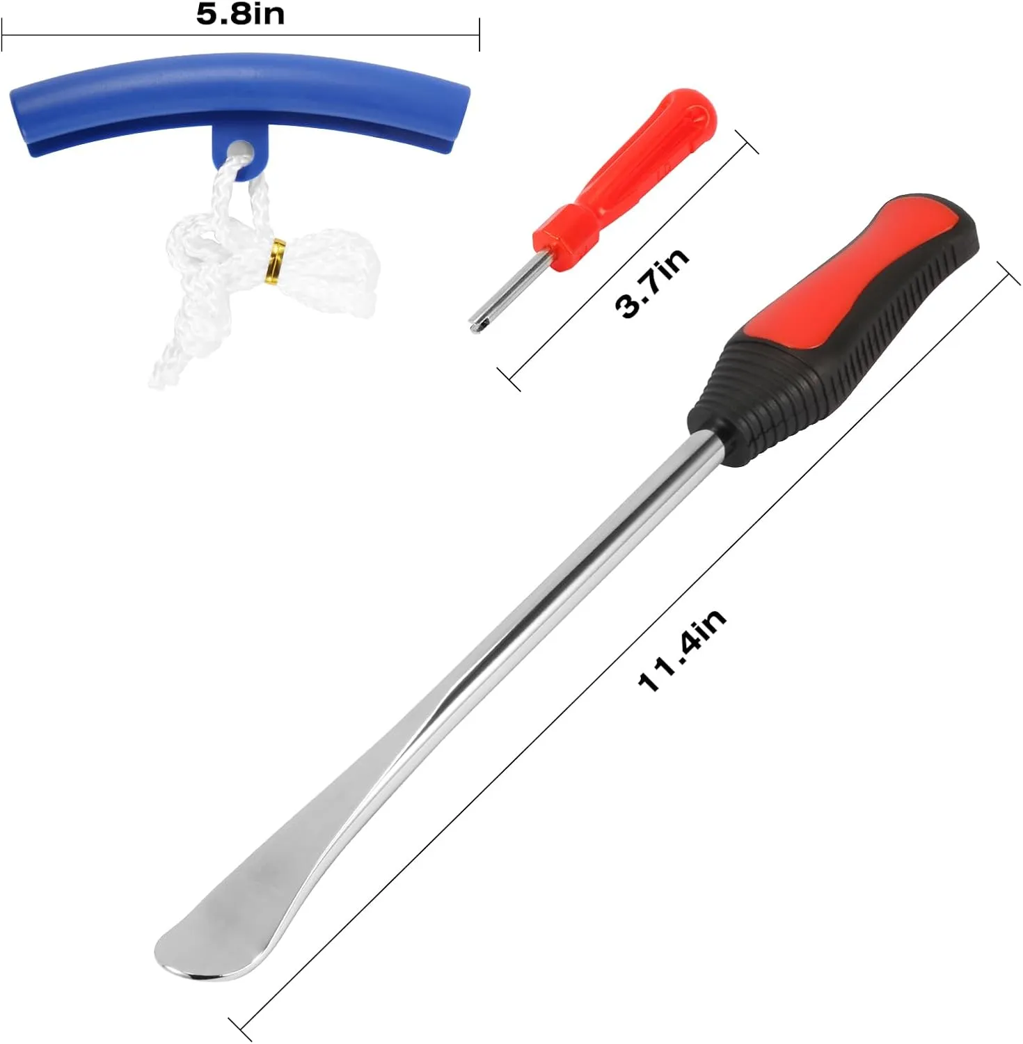 Asooll 11.5" Tire Spoon Dirt Bike Tire Changing Spoons Changing Tools for Motorcycle ATV Lawn Mower I with 1 Portable Bag 3 Tire Spoons 6 Rim Protectors 6 Valve Cores 1 Valve 1 Tire Valve Stem Puller