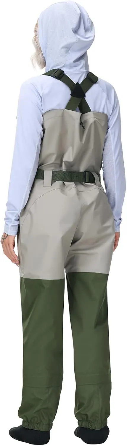 BASSDASH IMMERSE Women’s Breathable Stocking Foot Fishing Waders Waterproof Lightweight Chest Wader