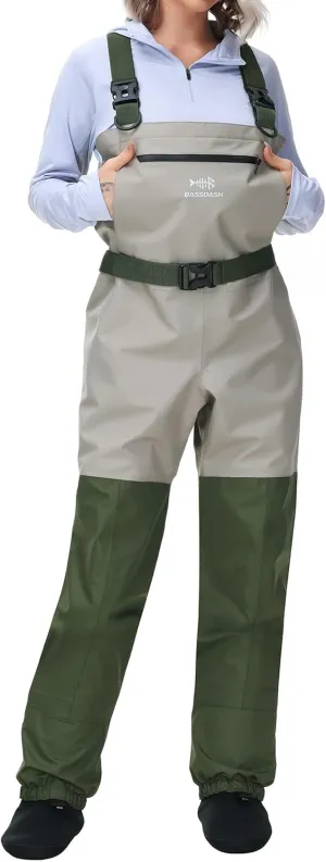BASSDASH IMMERSE Women’s Breathable Stocking Foot Fishing Waders Waterproof Lightweight Chest Wader