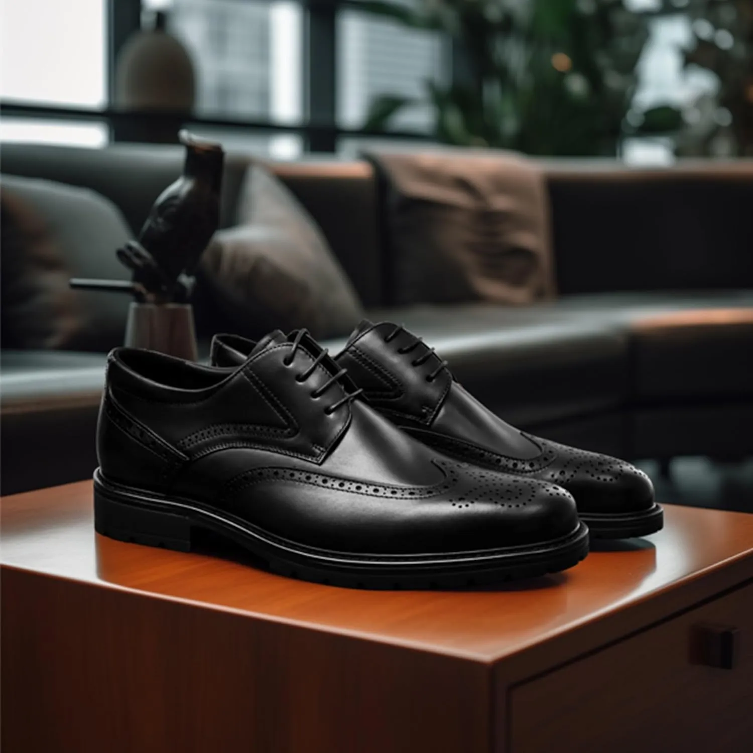 BEAU TODAY Mens Dress Shoes, Business Casual Oxford Shoes for Men, Formal Brogue Wingtip Men Shoes, Genuine Leather Comfortable Shoes for Men