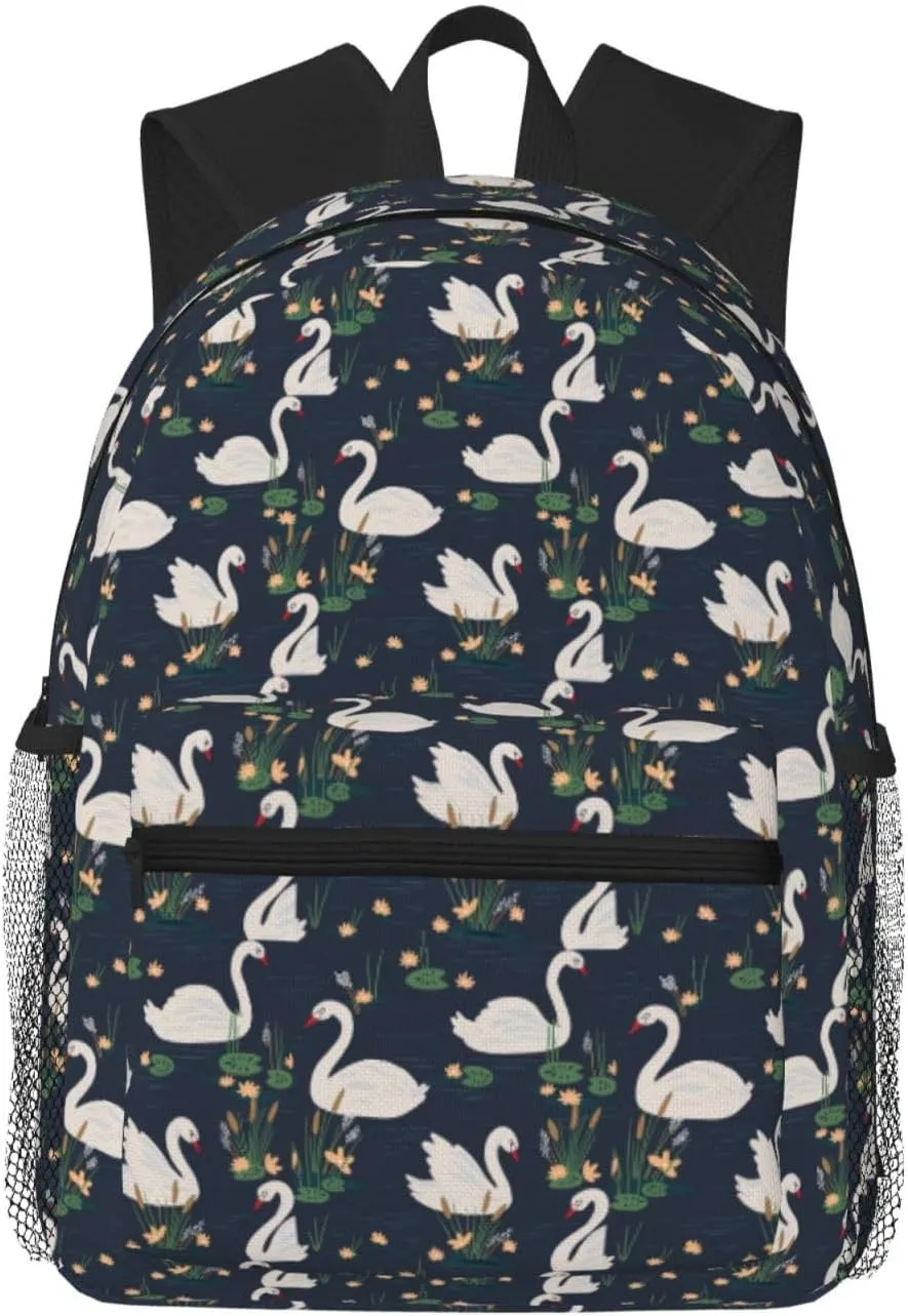 Beautiful White Swans On The Lake Print Lightweight And Comfortable Duffel Bag, Casual Daypack, Multipurpose Backpack