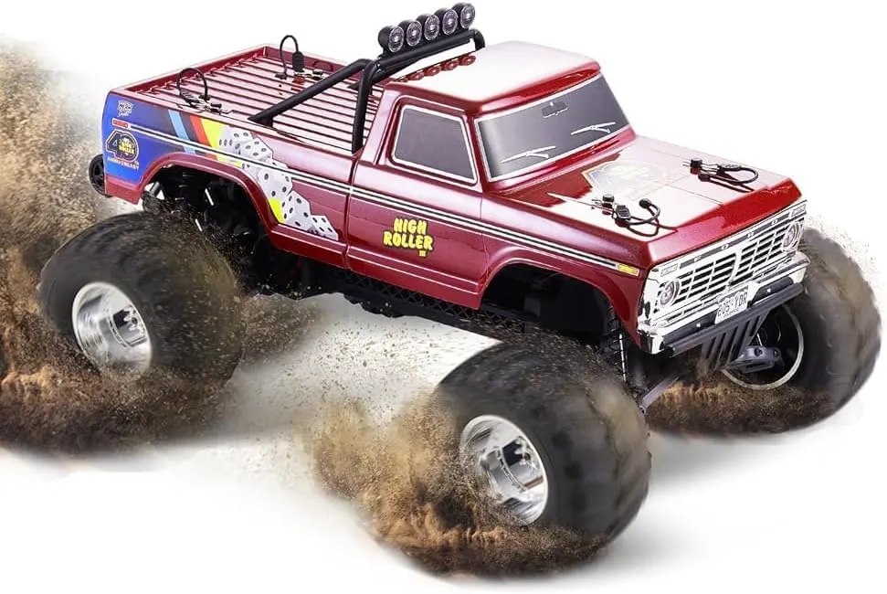 BEEZRC FMS RC Crawler 1/10 FCX10 Officially Licensed Ford F100 Monster Truck, 2WD Off-Road RC Rock Truck Hobby Grade RC Climbing Car Remote Control Car RTR with Battery (First Blood)
