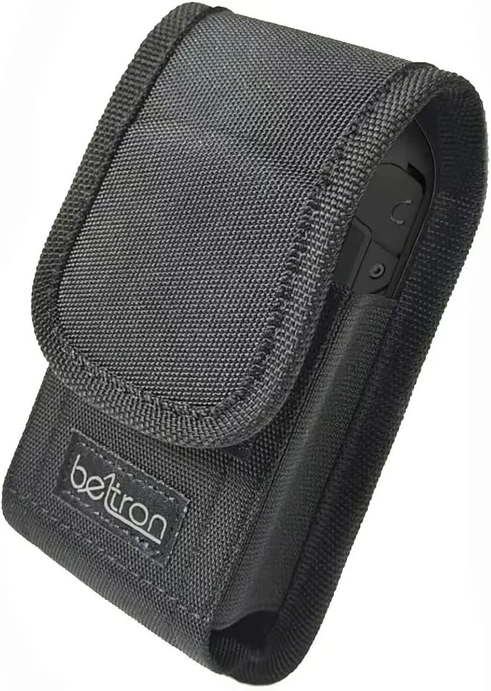 BELTRON Case for Kyocera Flip Phone, DuraXE Epic E4830, DuraXV Extreme E4810 E4811, DuraXE E4710, Sonim Flip Features: Heavy Duty Belt Loop, Metal Belt Clip & Strong Velcro Closure (Black Nylon)