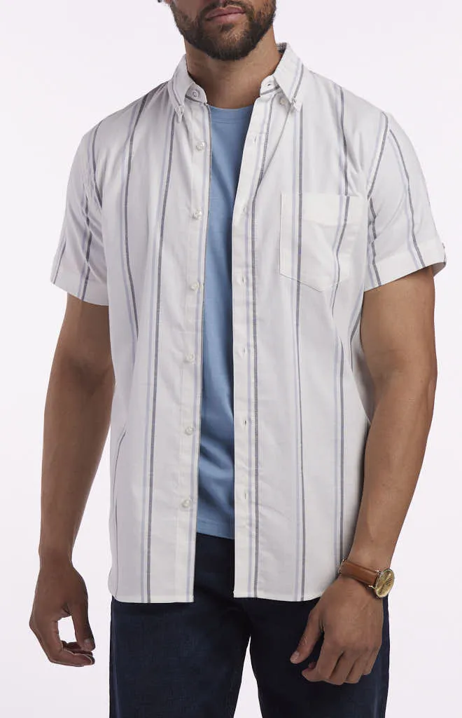 Ben Sherman Short-Sleeve Double Pinstripe Oxford Shirt