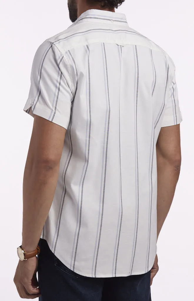 Ben Sherman Short-Sleeve Double Pinstripe Oxford Shirt