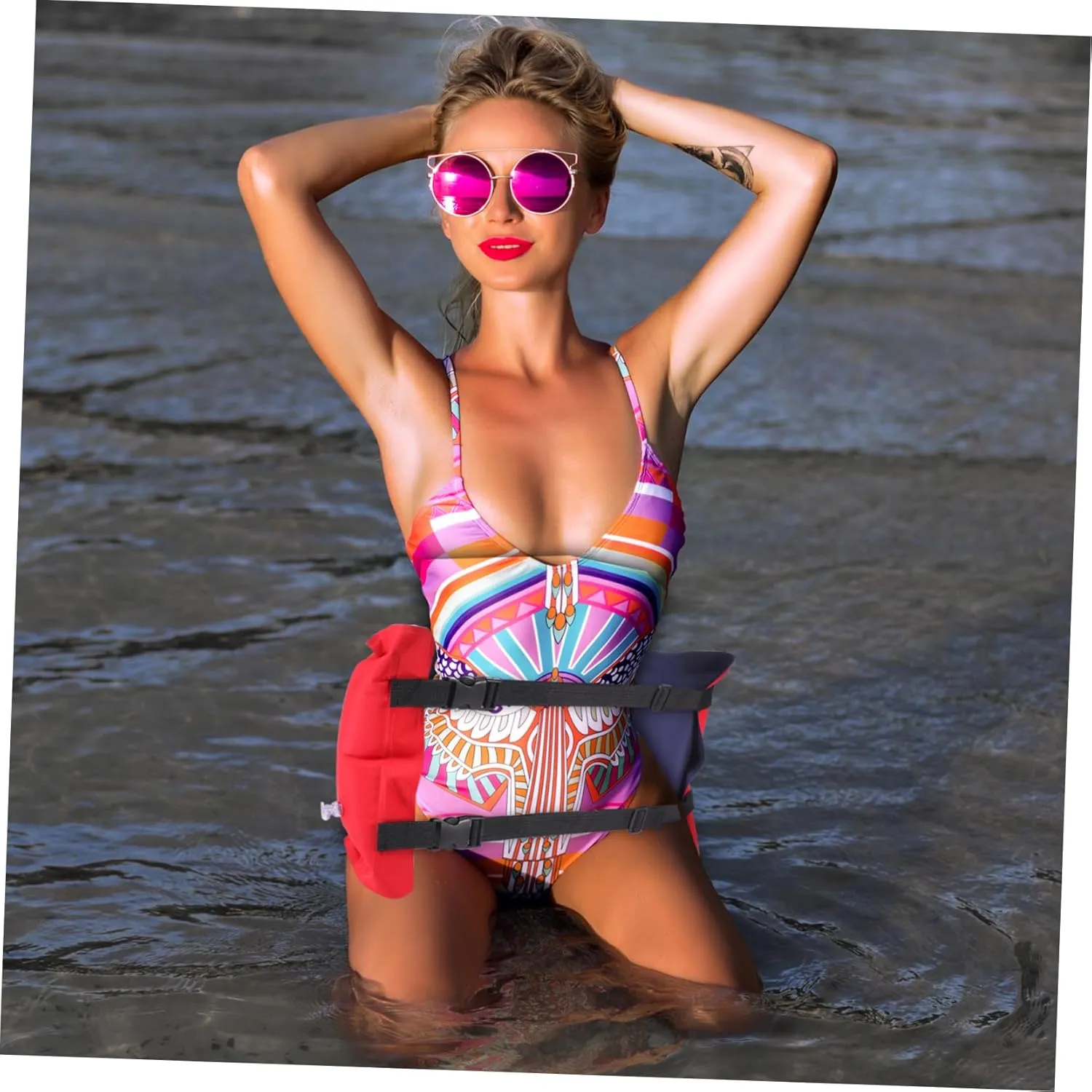 BESPORTBLE Buoyancy Swimming Ring Waist Belt Swim Floating Belt Inflatable Swim Belt Swim Training Belt Swimming