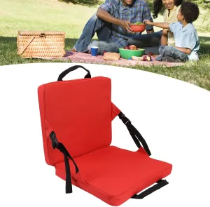 Bleacher Chairs with Back and Cushion, Stadium Seats for Bleachers,Outdoor Chair Cushion Portable Comfortable Oxford Cloth Foldable Stadium Seat Cushion Red