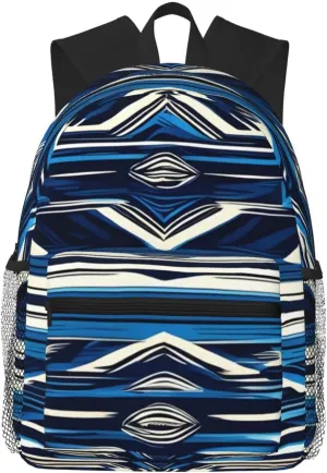 Blue Polynesian Maori Tribal Pattern Print Lightweight And Comfortable Duffel Bag, Casual Daypack, Multipurpose Backpack