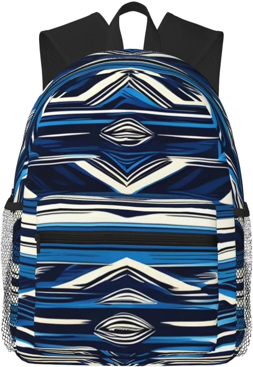 Blue Polynesian Maori Tribal Pattern Print Lightweight And Comfortable Duffel Bag, Casual Daypack, Multipurpose Backpack