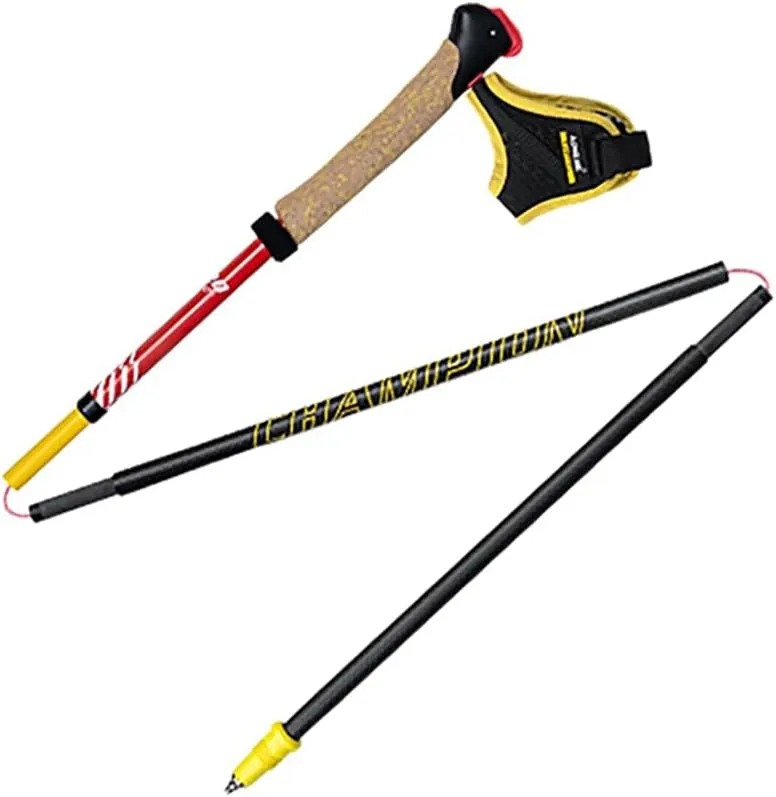 BlueField 2 Pcs Ultralight Trekking Poles, Folding Carbon Fiber Walking Sticks for Hiking with Quick Lock System for Hiking
