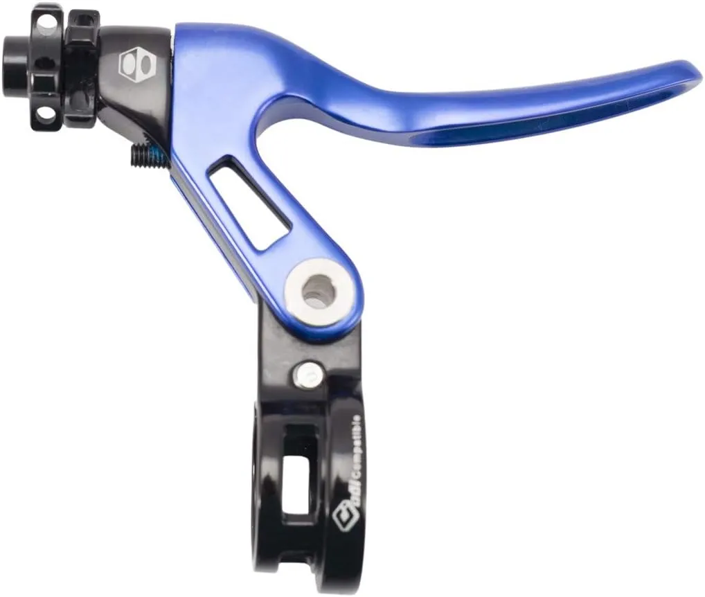 Box One Genius BMX Brake Lever with Clamp Three Cold Forged V-Point Reversible Flip Bicycle Brake Levers Adjustable Reach for Precision Control, Anodized with Laser-Etched Graphics Finish
