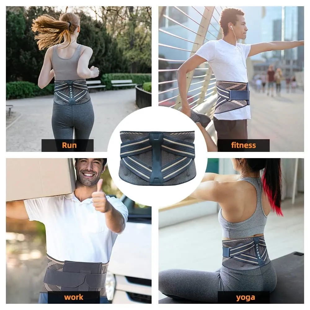 Breathable Lumbar Support Men Women Lower Back Brace Sports Fitness Waist Trainer Correction Relieve Pain For Herniated Disc, Sciatica, Scoliosis