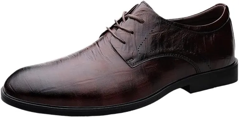 British Style Height Increase Leather Shoes Men's Fashionable Wedding Tuxedo Shoes Modern Classic Lace-up Oxford