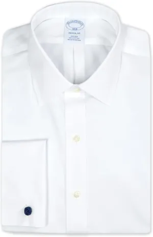 Brooks Brothers Mens Regular Fit All Cotton Non Iron Ainsley Collar Dress Shirt w/French Cuffs,