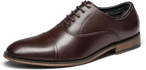 Bruno Marc Men's Lace Up Soft Cap-Toe Formal Dress Shoes